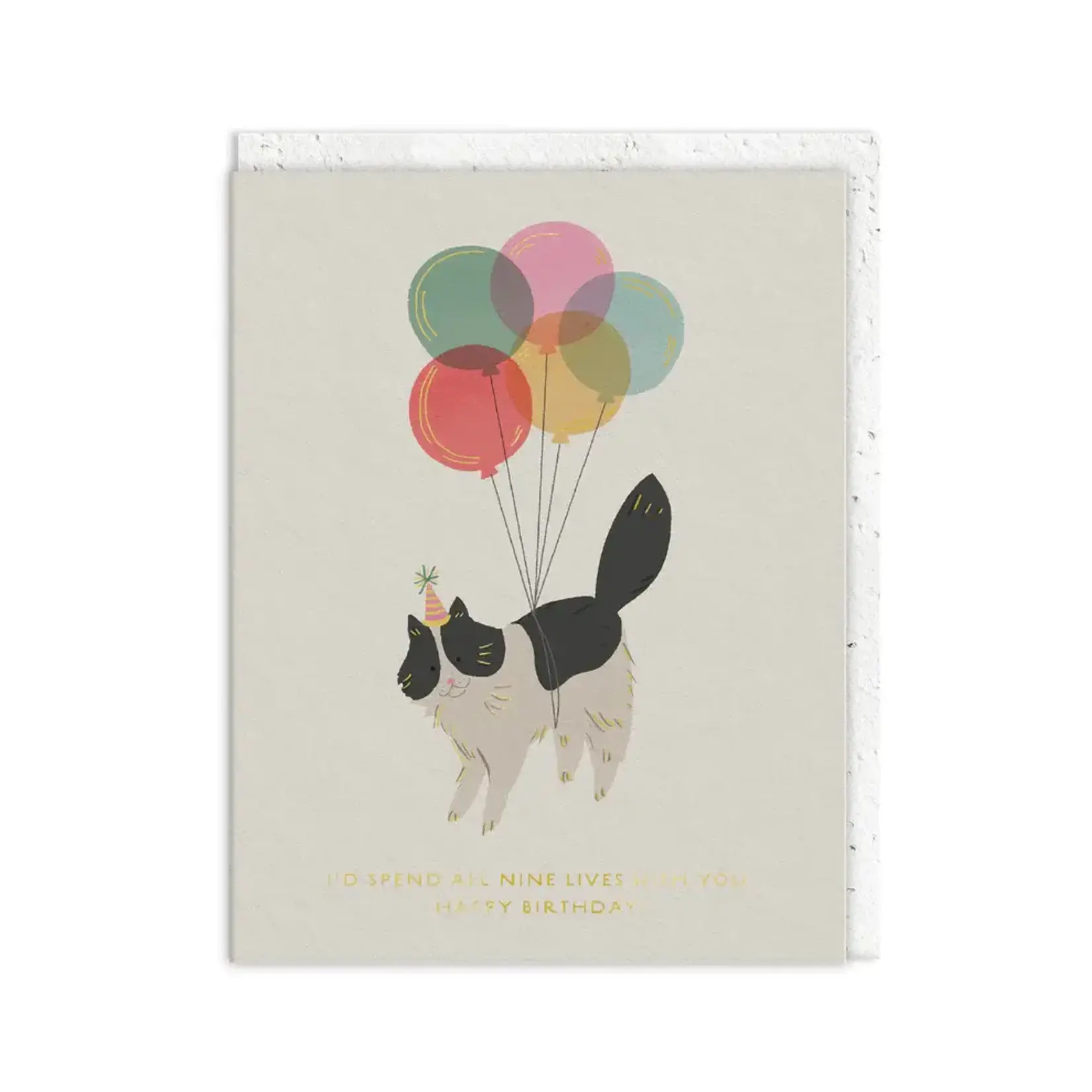 Seedlings Nine Lives Birthday Card - PLANTABLE ENVELOPE