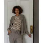 Chalk Fleur Stripe Top Grey/Cream