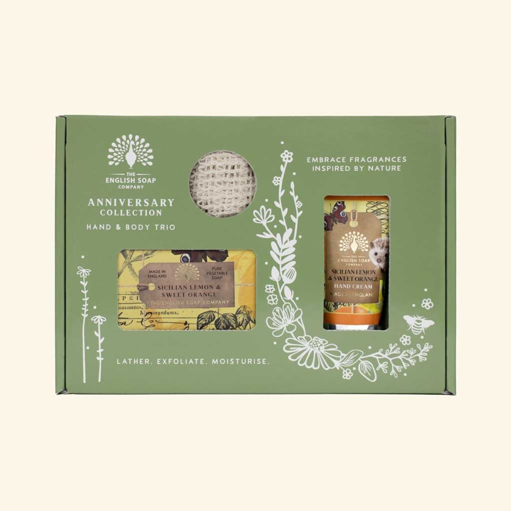 English Soap Company Sicilian Lemon and Sweet Orange Trio Gift Set Anniversary Collection