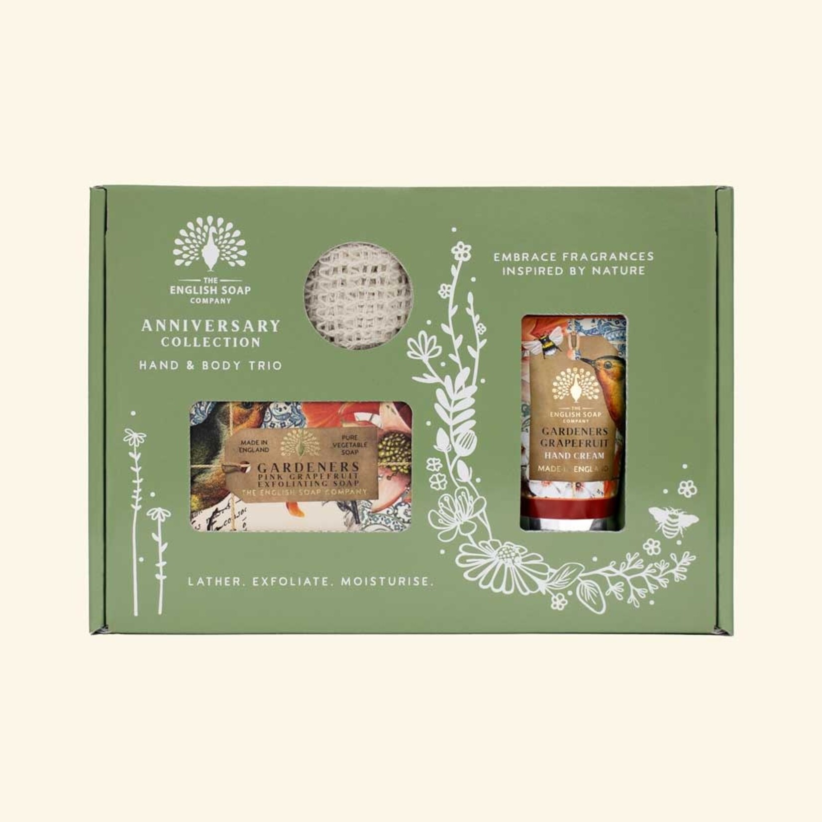 English Soap Company Gardeners Grapefruit Trio Gift Set Anniversary Collection