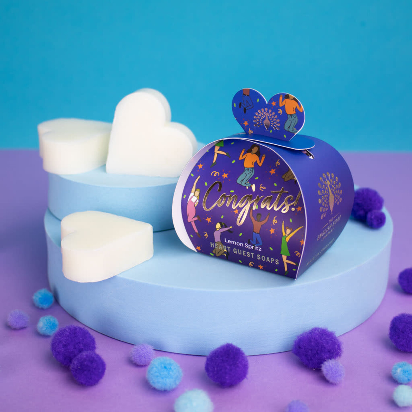 English Soap Company Occasions Lemon Spritz Congrats Heart Guest Soaps