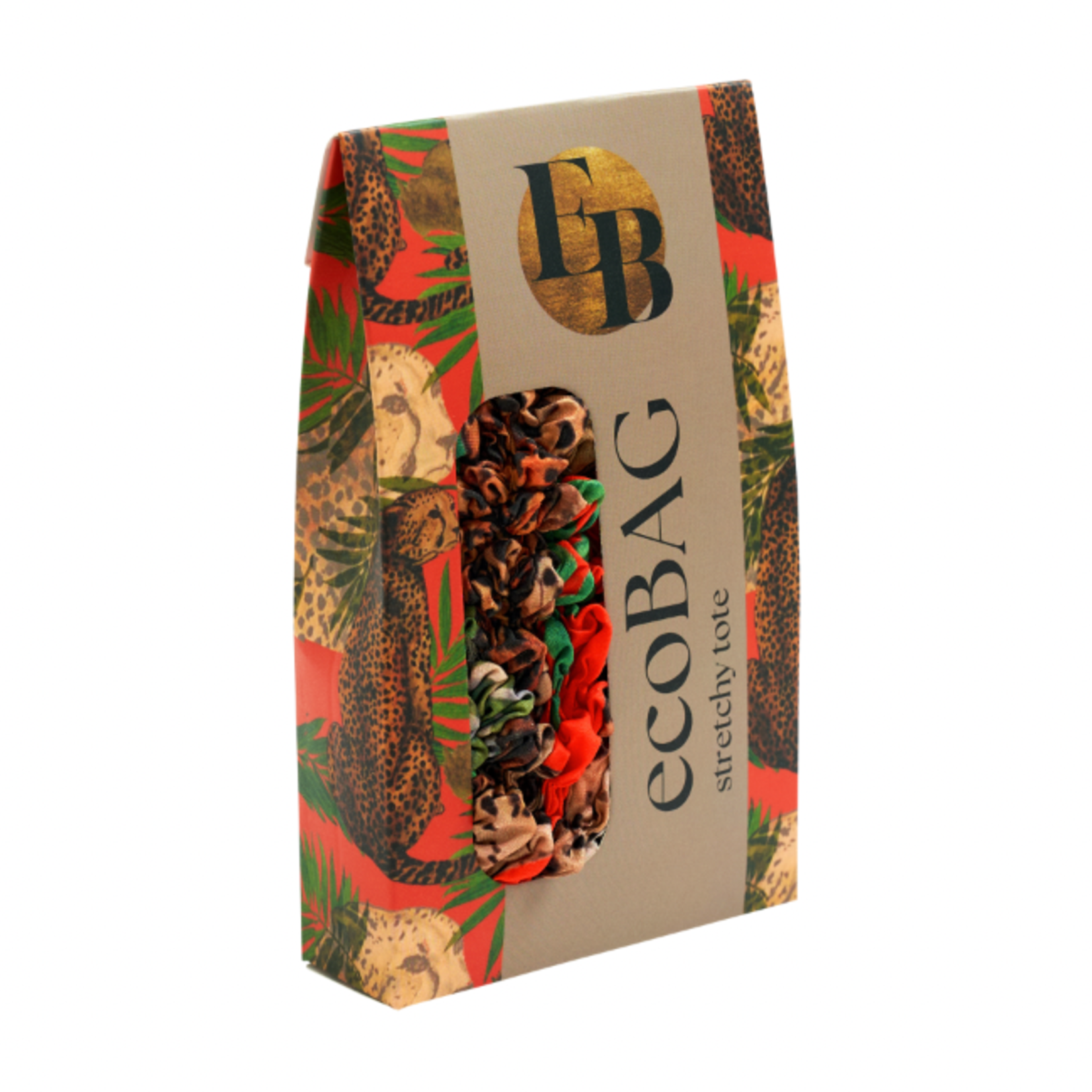 Be-Bougie (My Little Eco Bag) Leopard and Palm Eco Bag Stretchy Tote