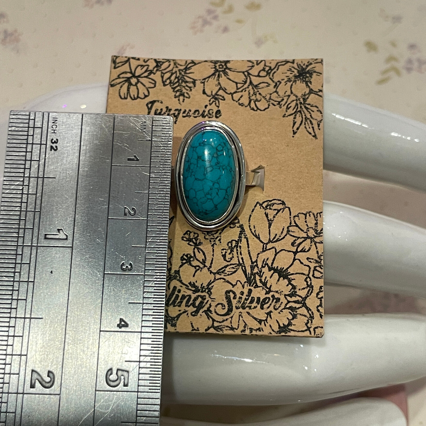 Size 6.5 Turquoise Oval Sterling Silver Ring