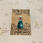 Turquoise Irregular Sterling Silver Pendant 20mm