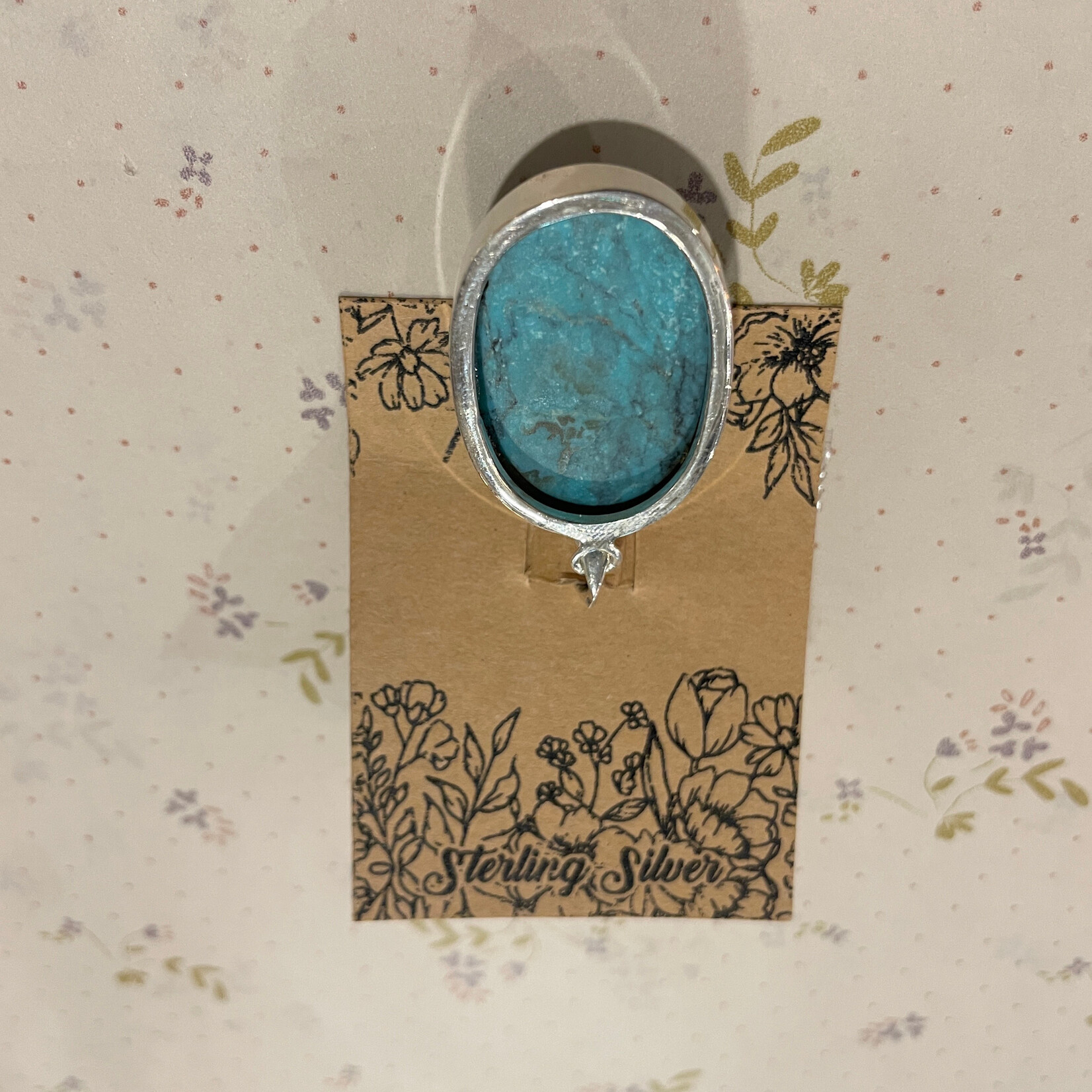Turquoise Oval Sterling Silver Pendant 31mm