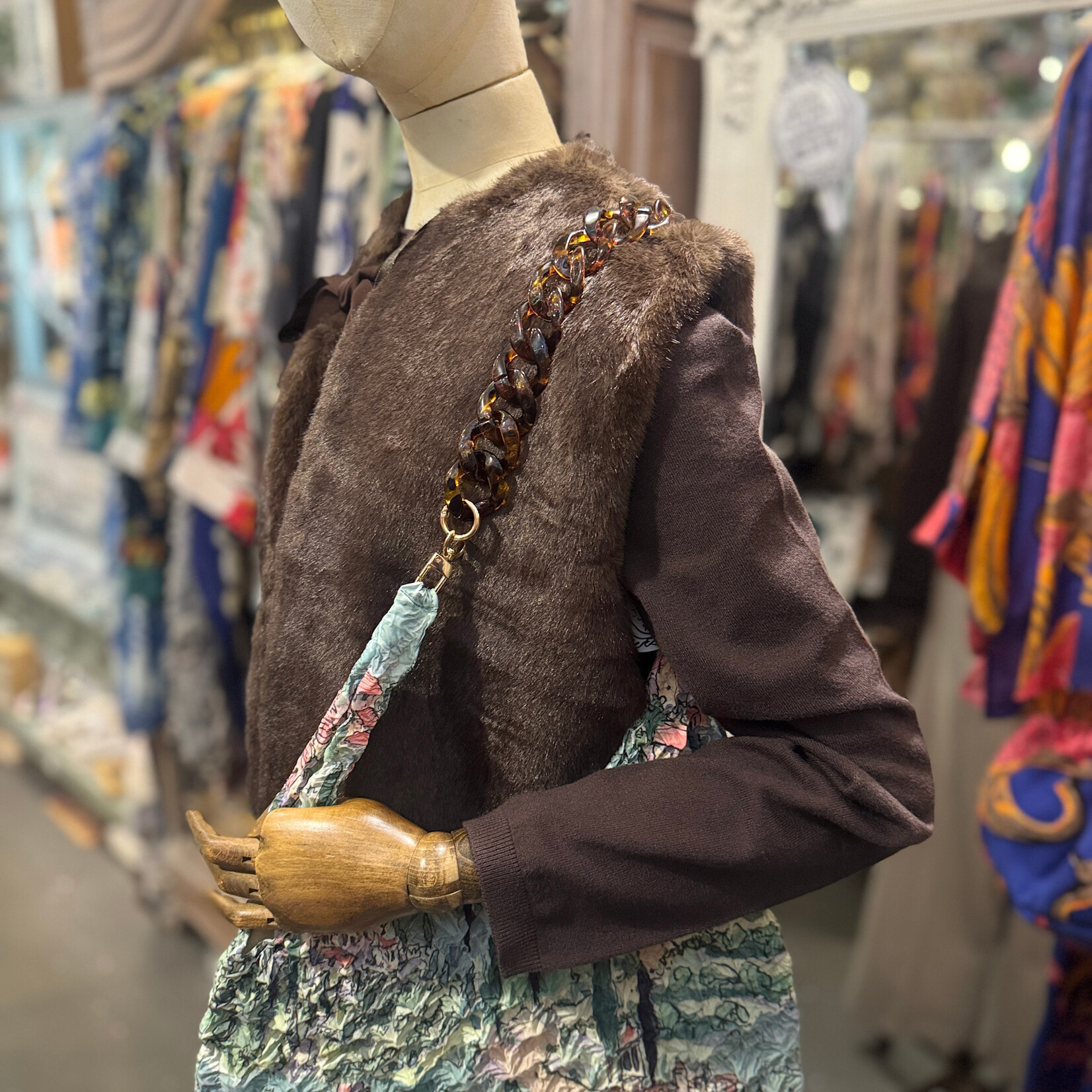 My Little Eco Bag Tortoiseshell Handle 40cm