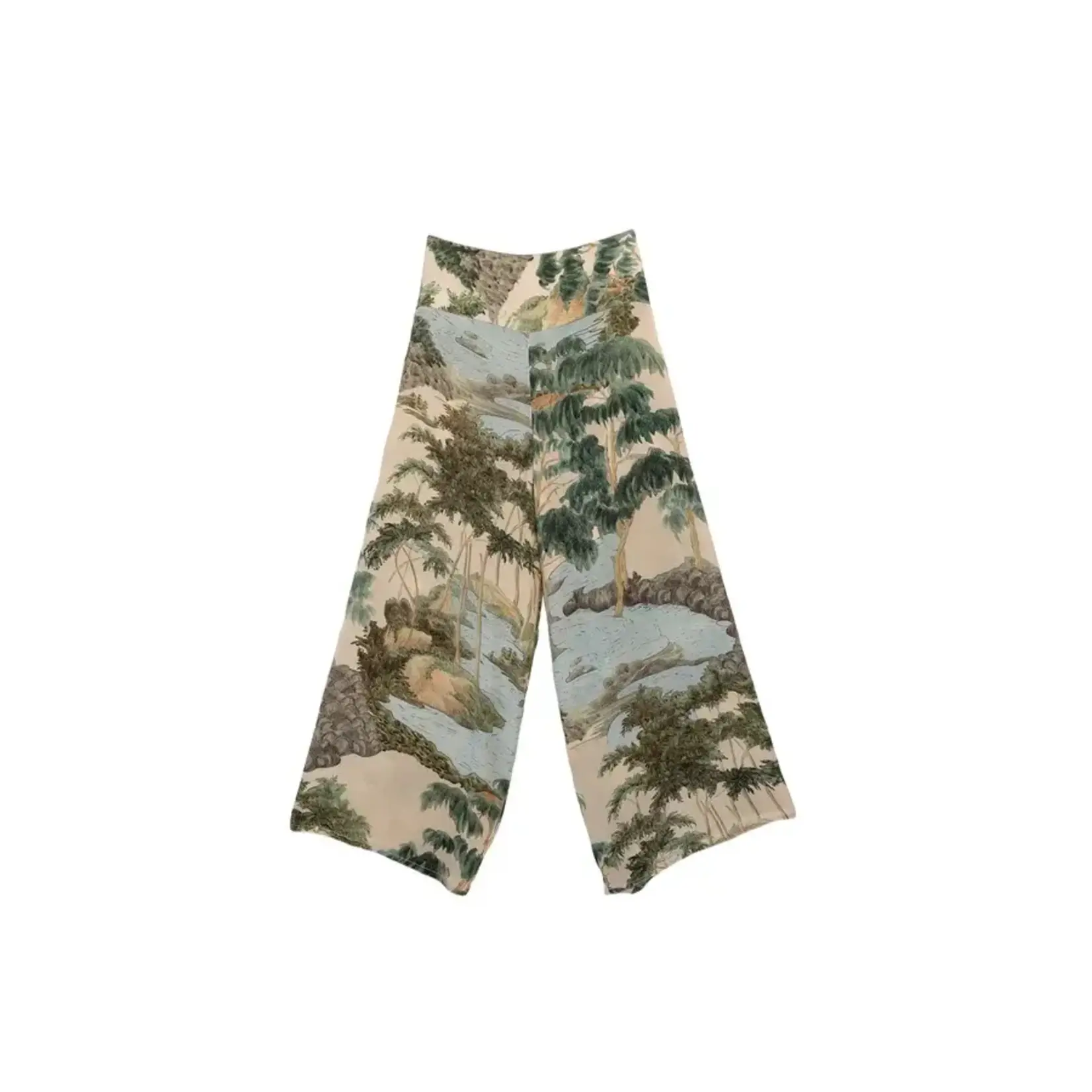 ONE HUNDRED STARS Rivers and Trees Natural Crepe Palazzo Pants
