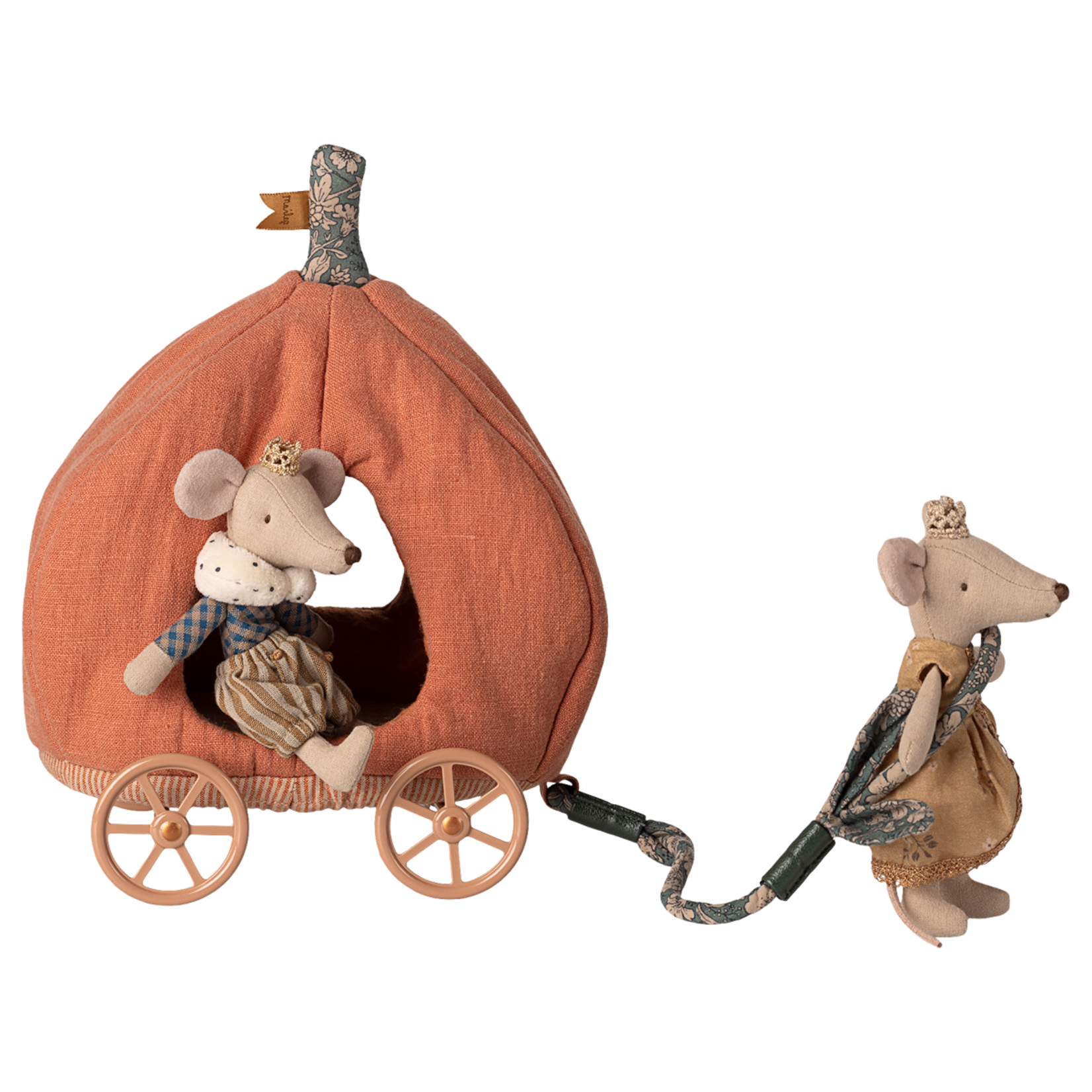 Maileg NEW Maileg Pumpkin Carriage Mouse Floral Top