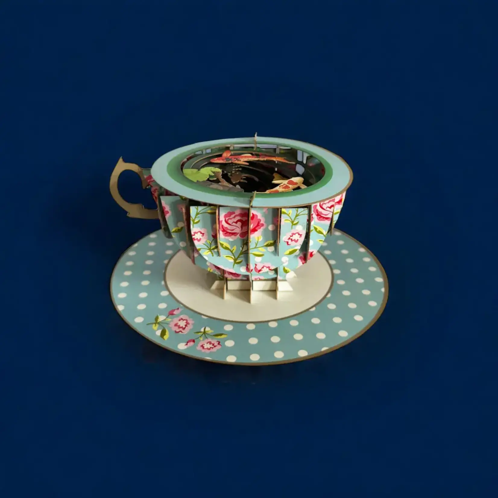 AllJoy Design Koi Fishes 3D Teacup Pop Up Card