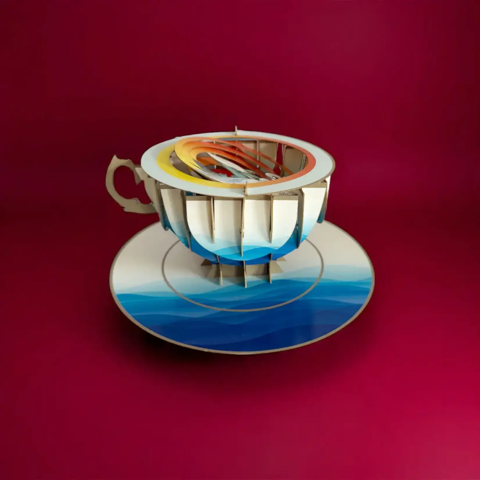 AllJoy Design Whale 3D Teacup Pop Up Card