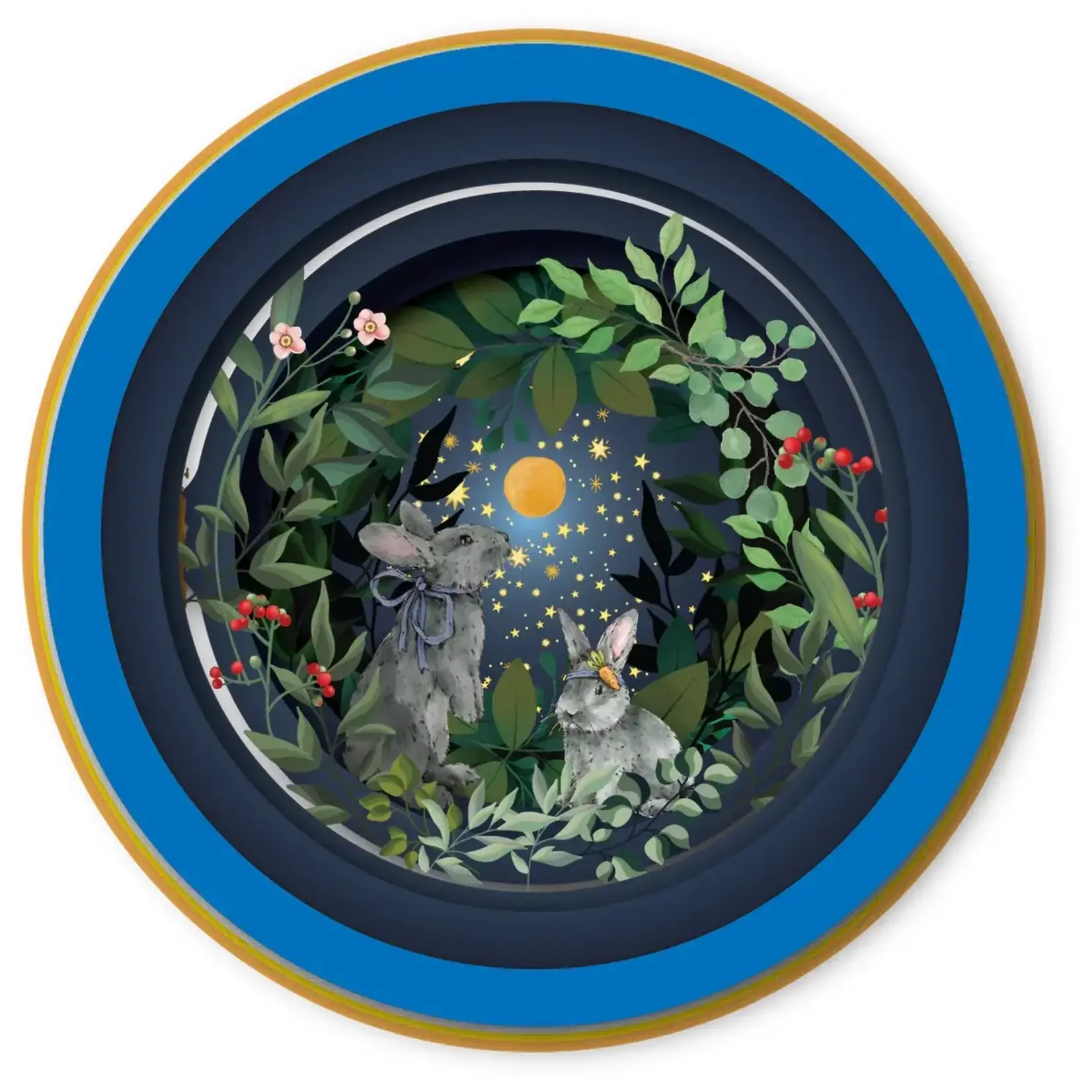 AllJoy Design Rabbits under the stars 3D Teacup Pop Up Card