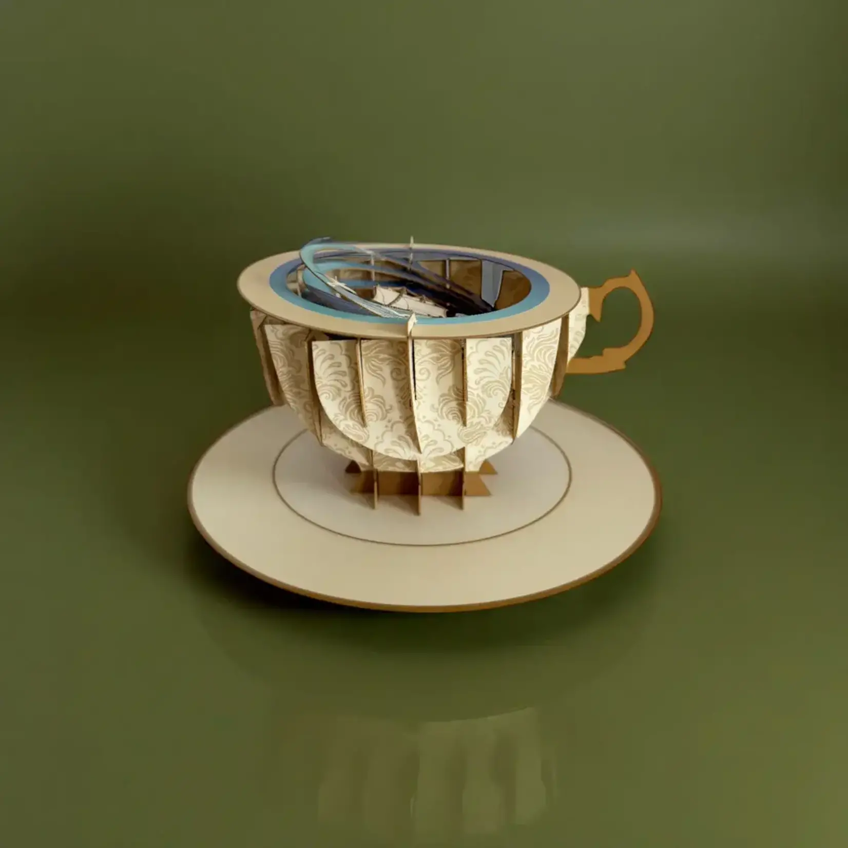 AllJoy Design Boat on the sea 3D Teacup Pop Up Card