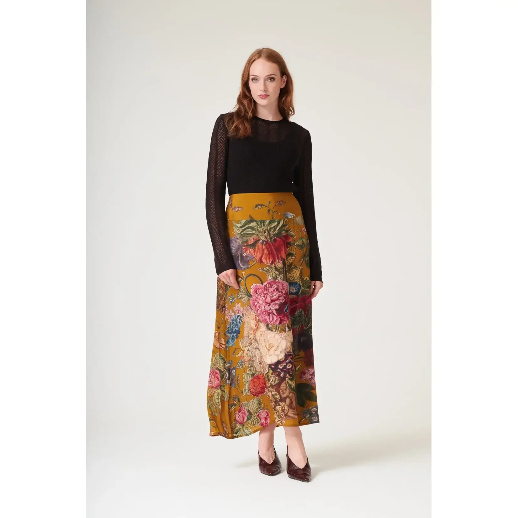 ONE HUNDRED STARS Primula Gold A-line Maxi Skirt