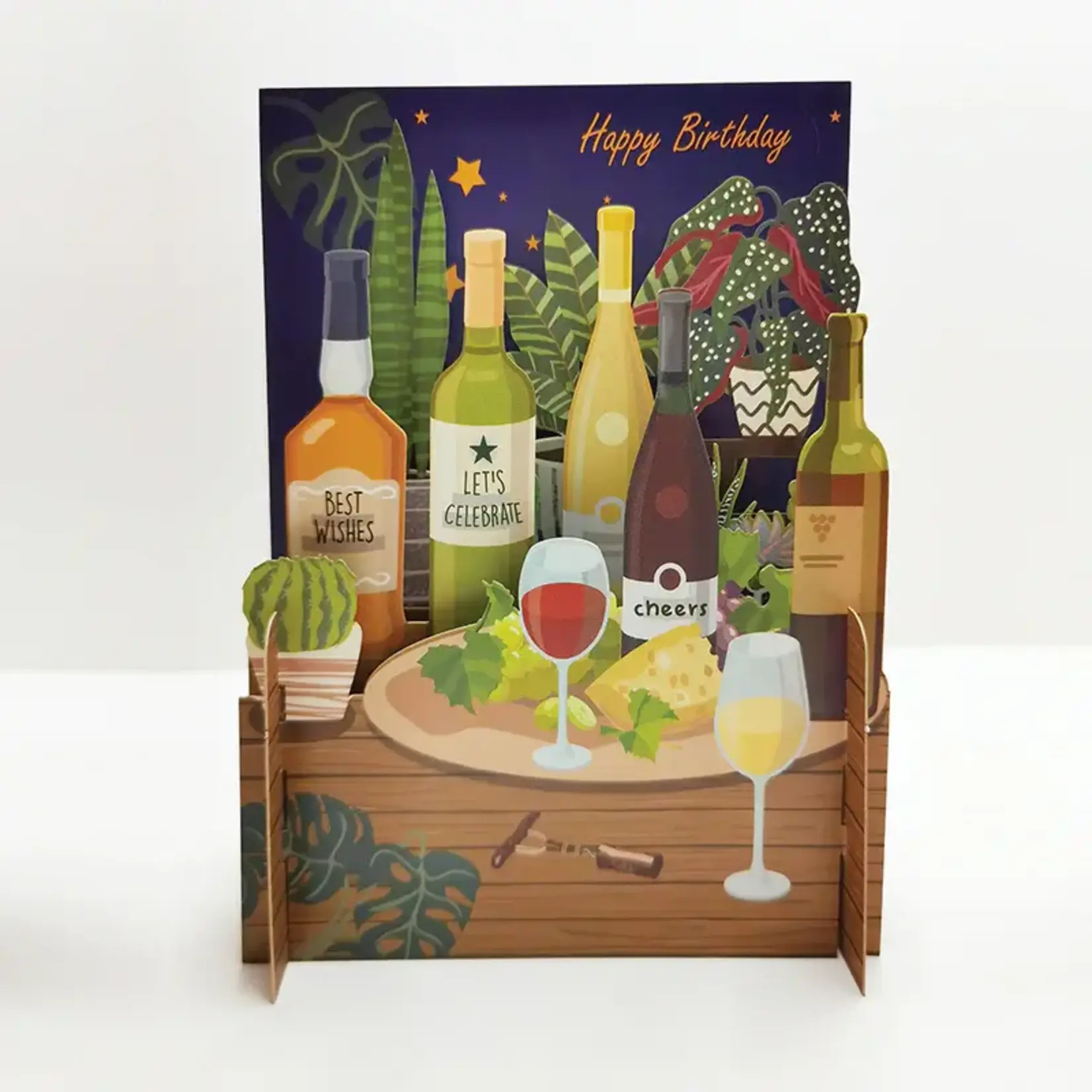 AllJoy Design Cheese and Wine 3D Pop up Card
