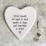 East of India Good Friends Heart Porcelain coaster
