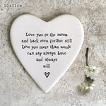 East of India Love you to the moon Heart Porcelain coaster