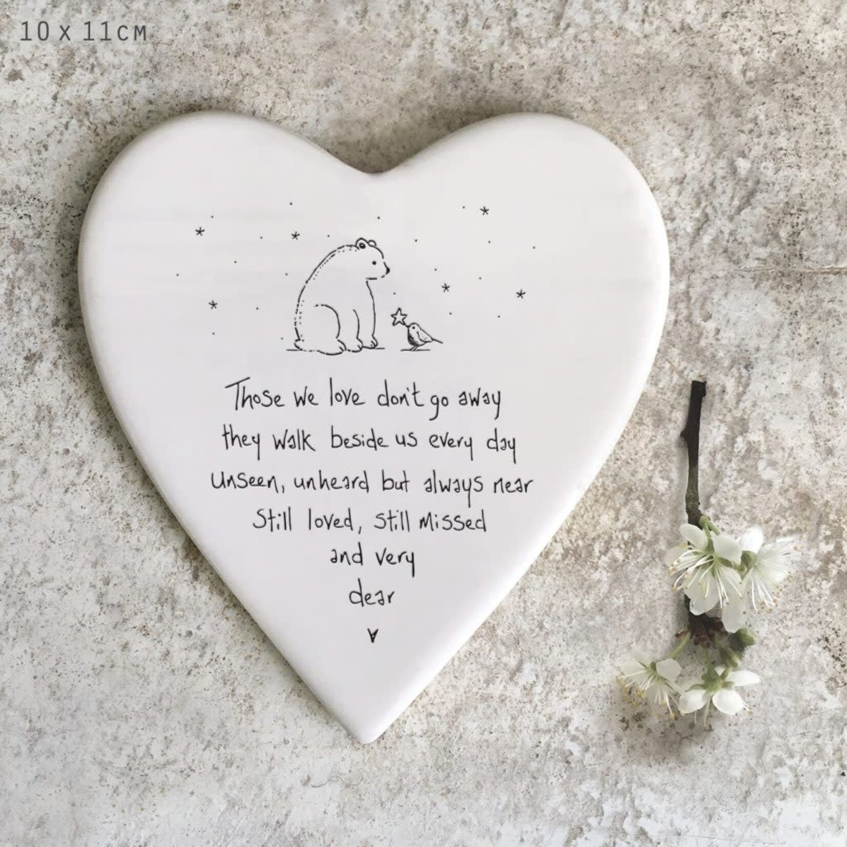 East of India Those we love don't go away Heart Porcelain coaster