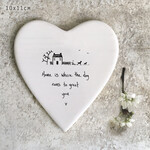 East of India Home dog greets you Porcelain Heart coaster