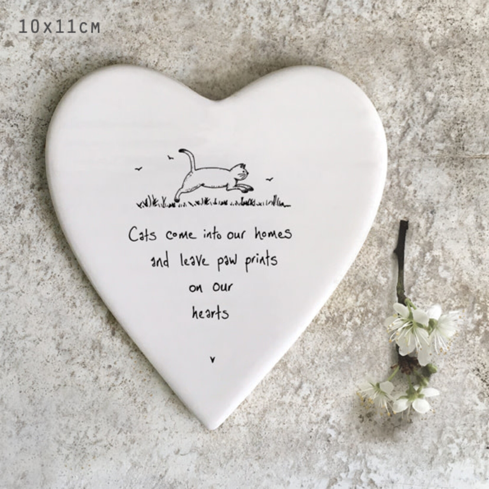 East of India Cats come into our home Porcelain Heart coaster
