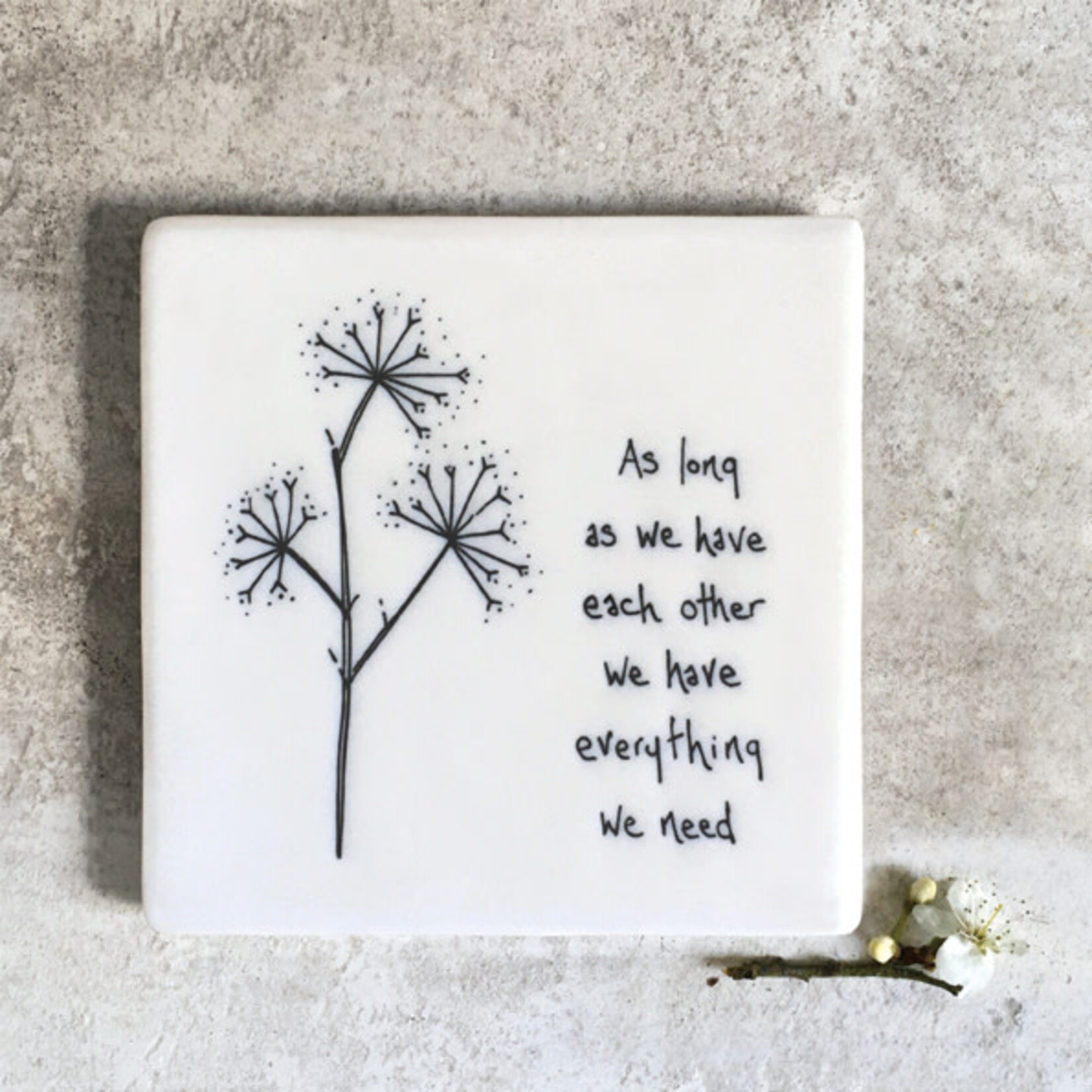 East of India As long as have each other Square Floral coaster