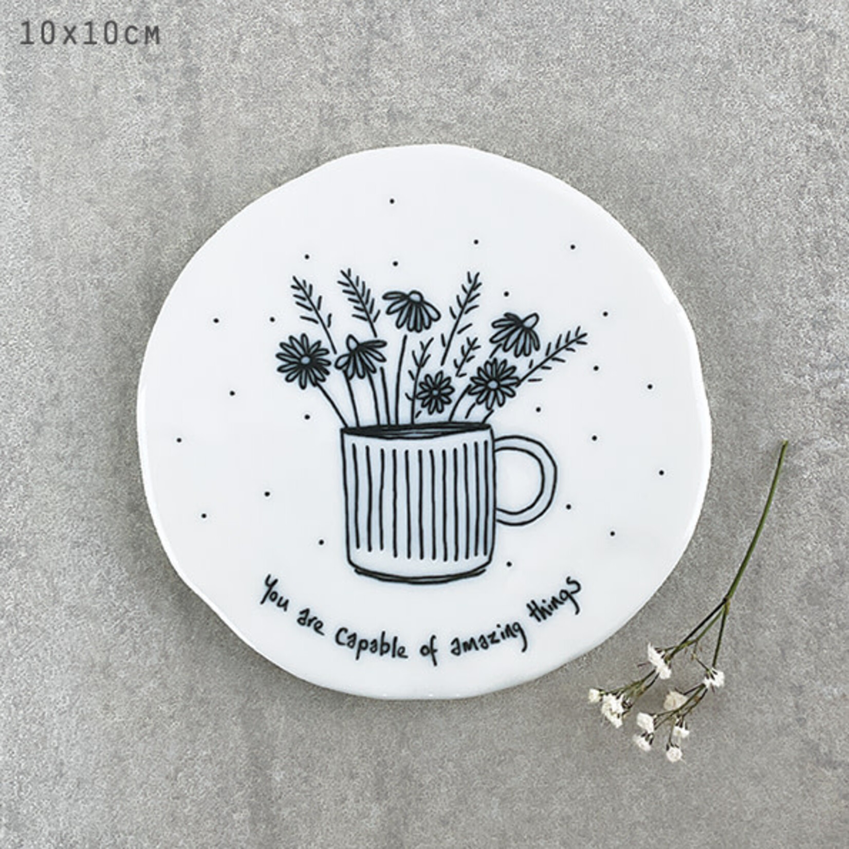 East of India You are capable of amazing Flowers in mug coaster