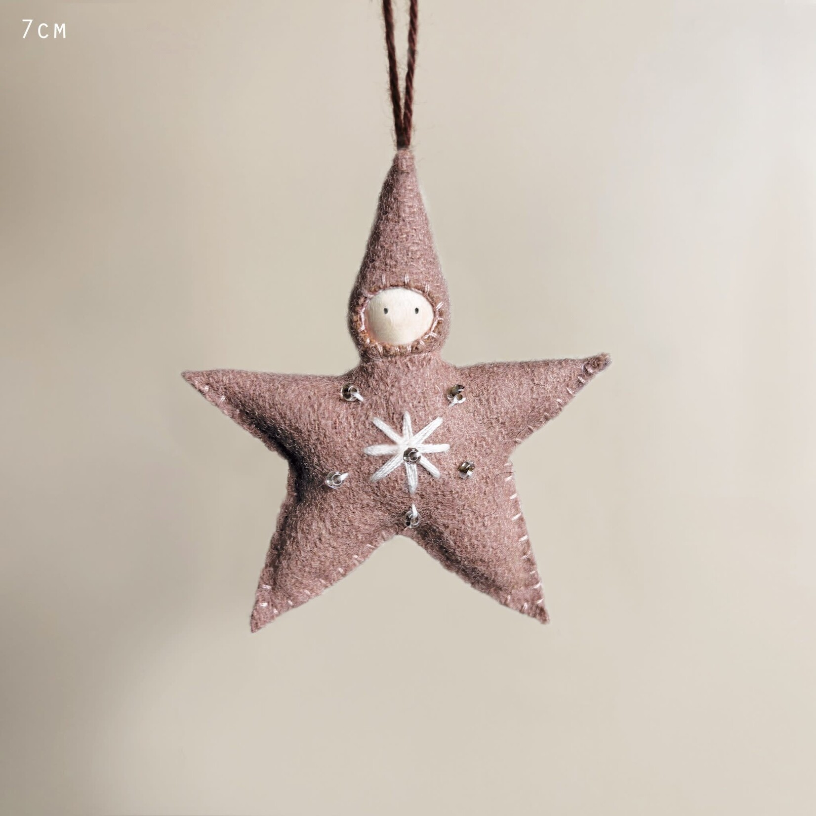 East of India Pink Small felt star baby