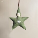East of India Green Small felt star baby Decoration