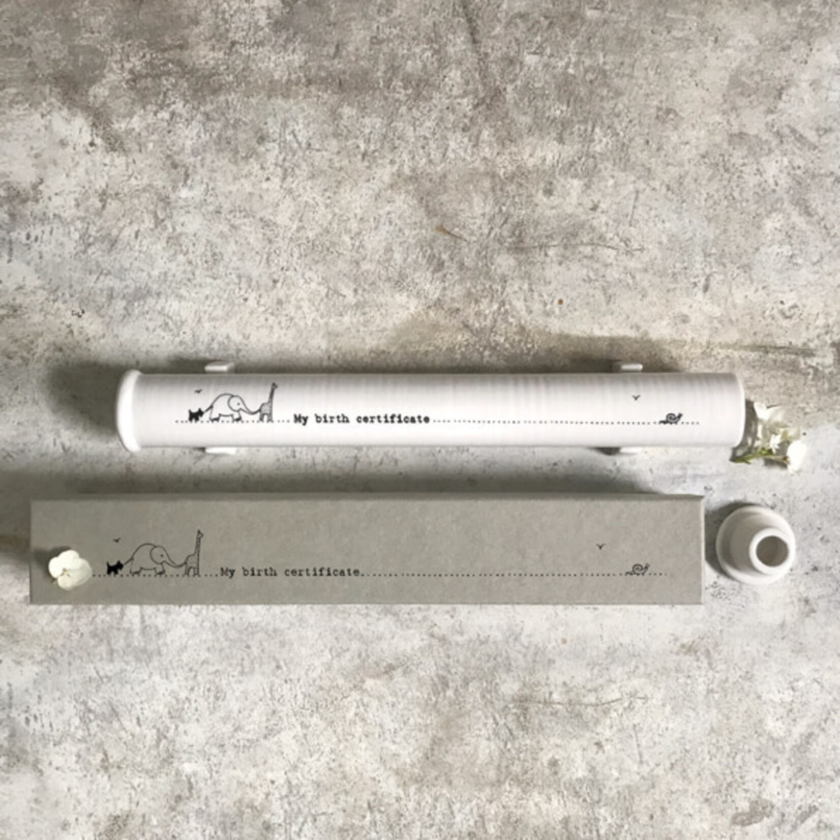 East of India Birth certificate Porcelain holder