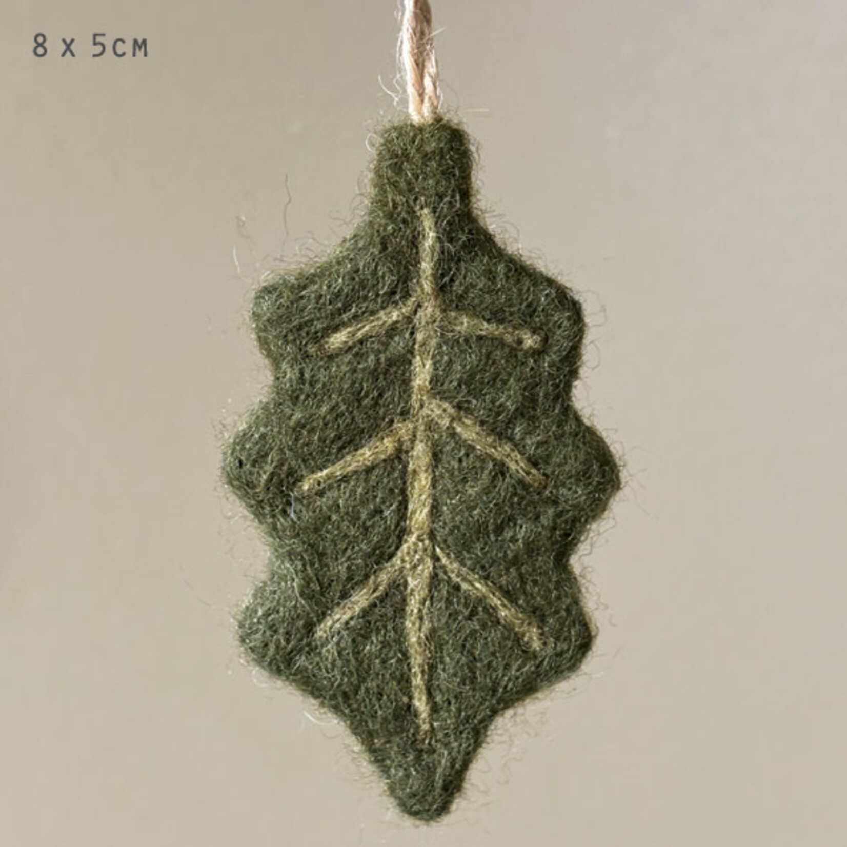 East of India Holly Felted Autumn leaf hanger