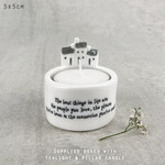 East of India Best things in life are candle holder with tealight and pillar