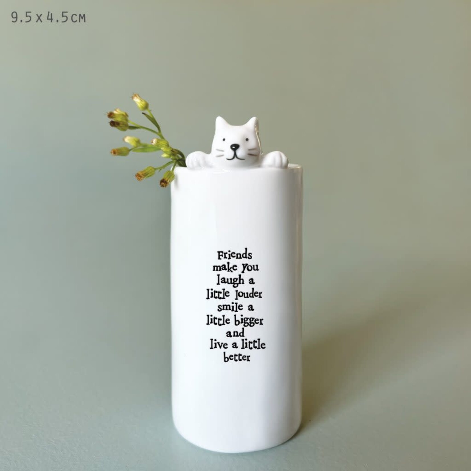 East of India Animal vase Cat/Friends make you laugh