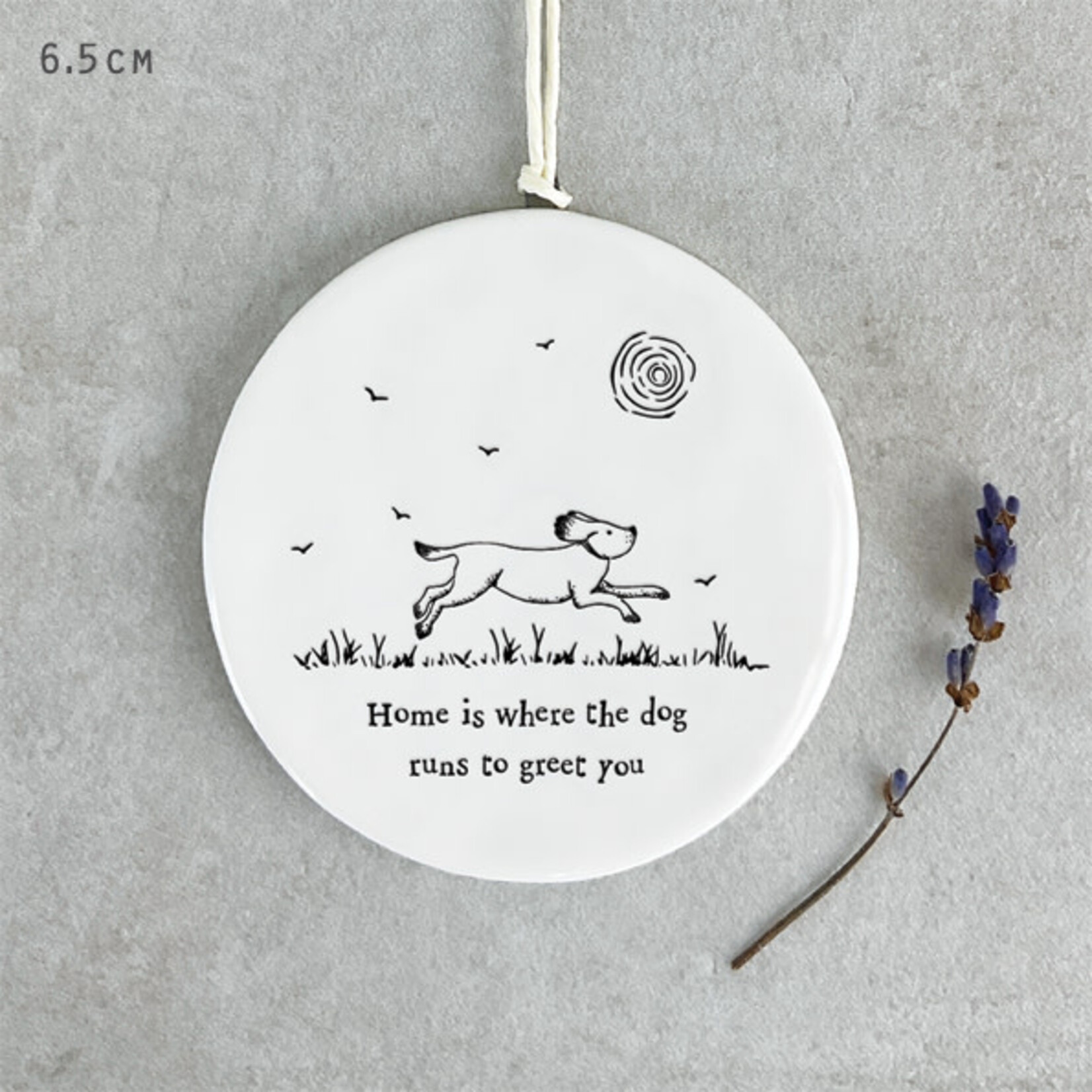 East of India Home is where Dog Porcelain hanger