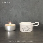East of India Handled tea light holder-Beware of the dog
