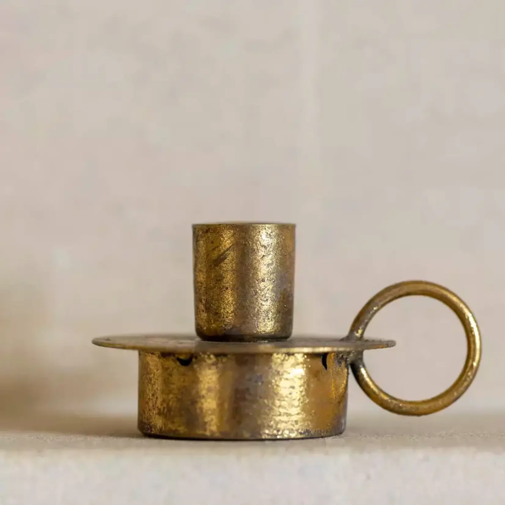 Grand Interiors Antique Gold Candle Holder