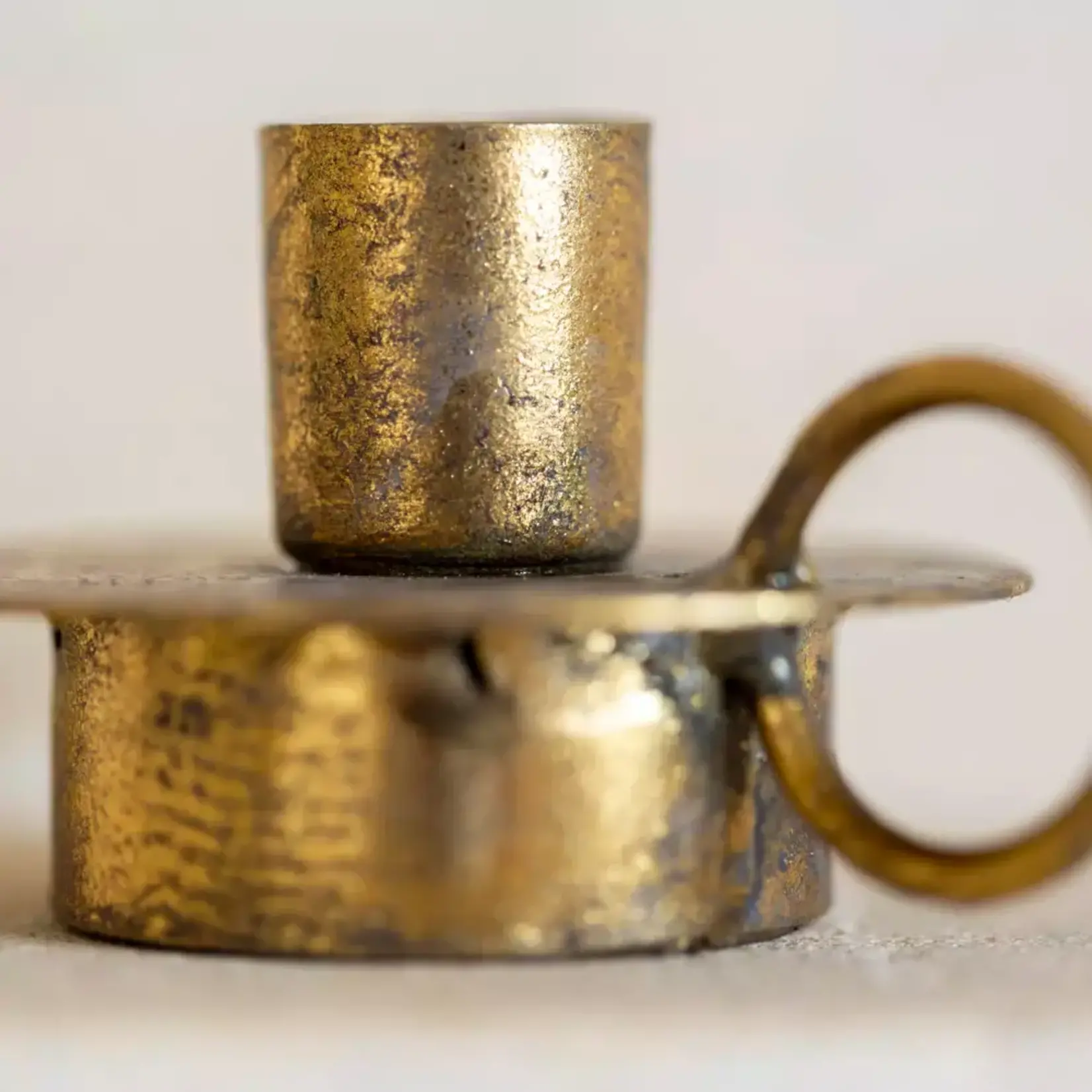 Grand Interiors Antique Gold Candle Holder