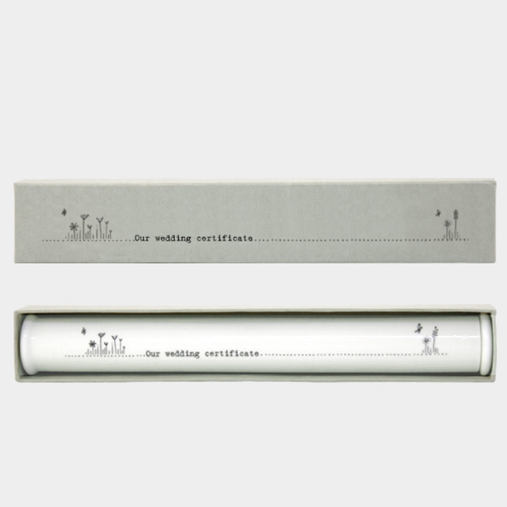 East of India Porcelain Wedding Marriage Certificate Holder