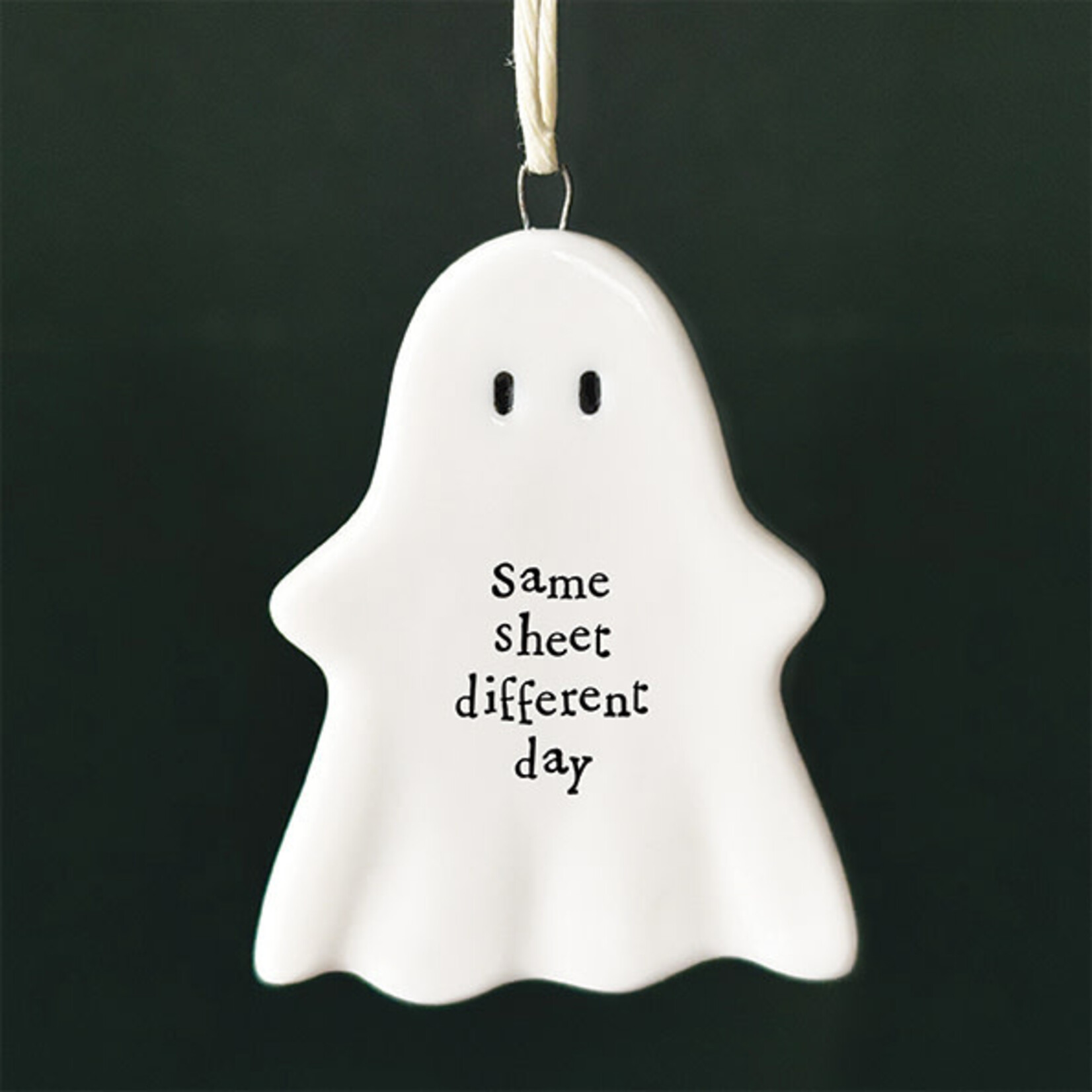 East of India Same sheet different day Hanging ghost plaque