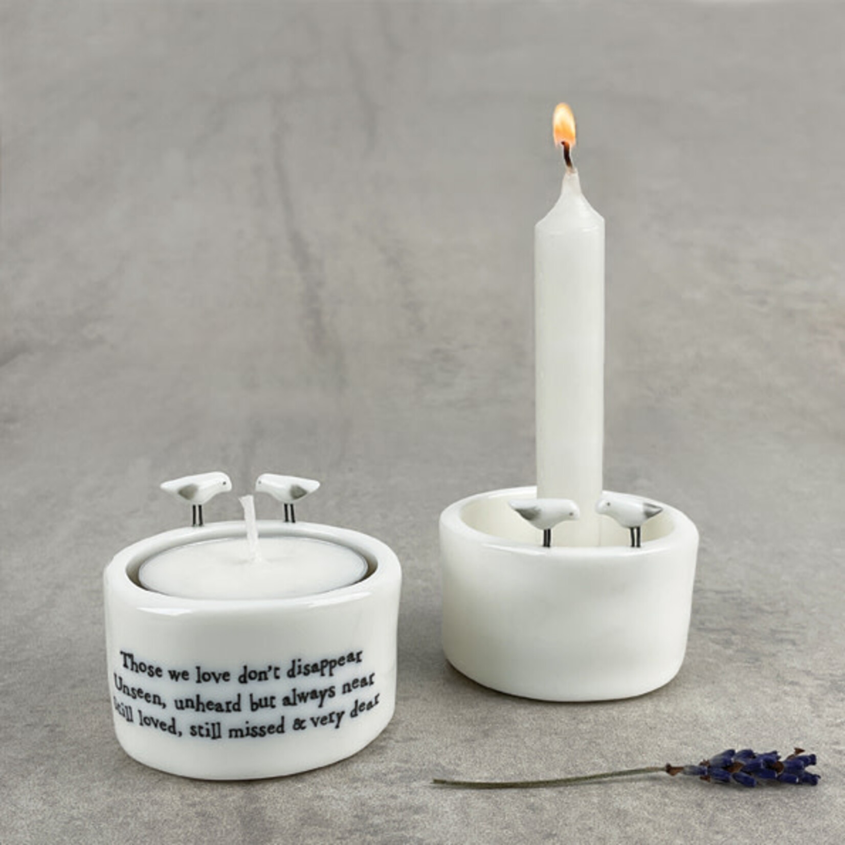 East of India Those we love don't disappear candle holder with tealight and pillar