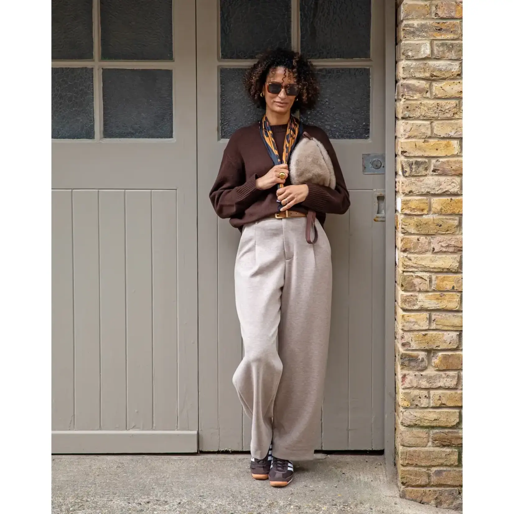 Chalk Luna Scarf Large Leopard Print