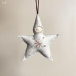 East of India Cream Small felt star baby Decoration