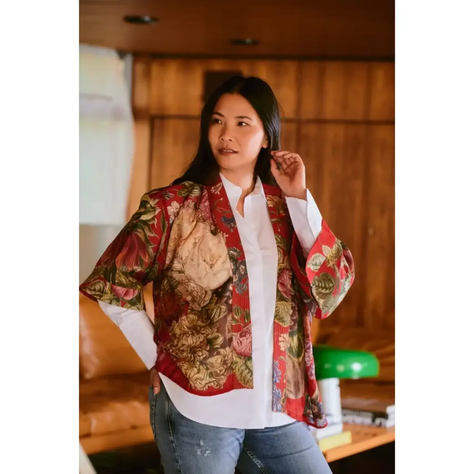 ONE HUNDRED STARS Primula Berry Kimono