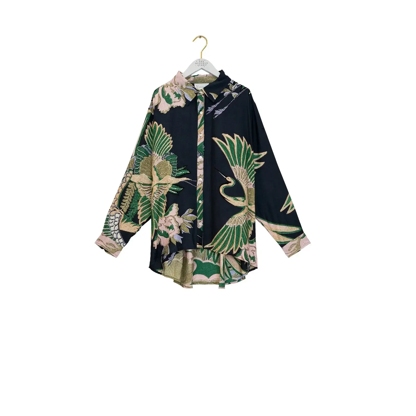 ONE HUNDRED STARS Crane Emerald Oversized Shirt