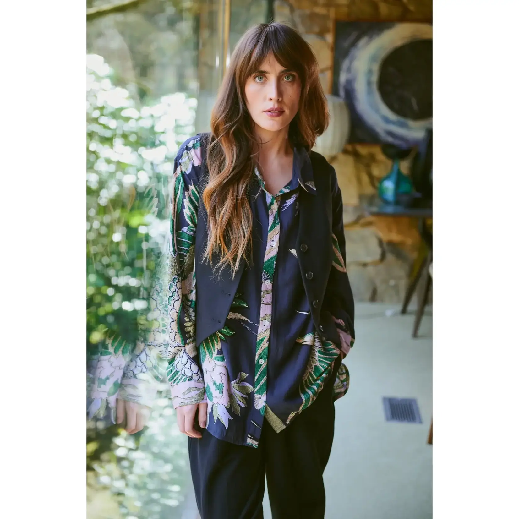 ONE HUNDRED STARS Crane Emerald Oversized Shirt