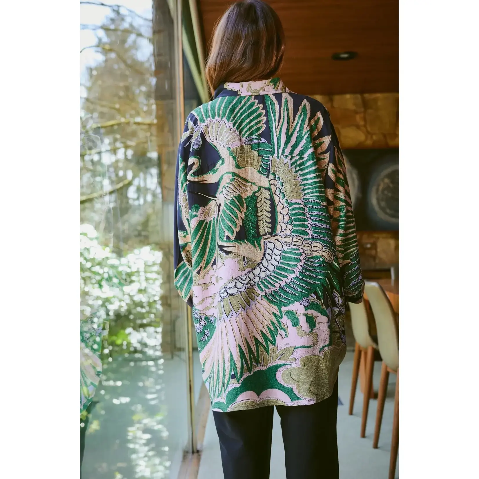 ONE HUNDRED STARS Crane Emerald Oversized Shirt