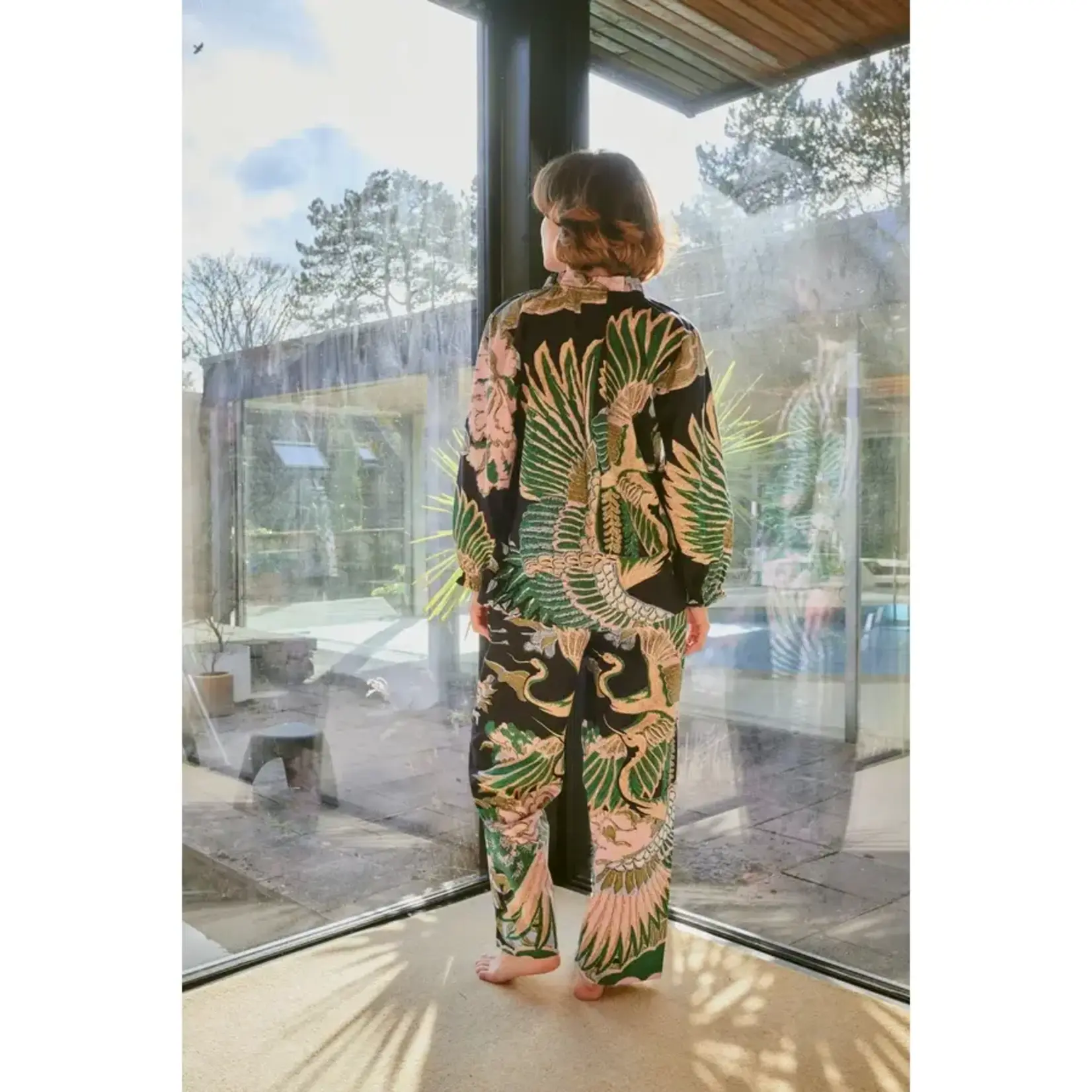 ONE HUNDRED STARS Crane Emerald Poplin Pyjama Set