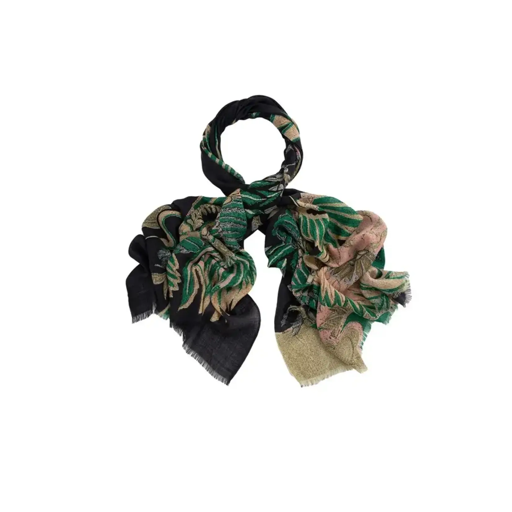 ONE HUNDRED STARS Crane Emerald Wool Scarf