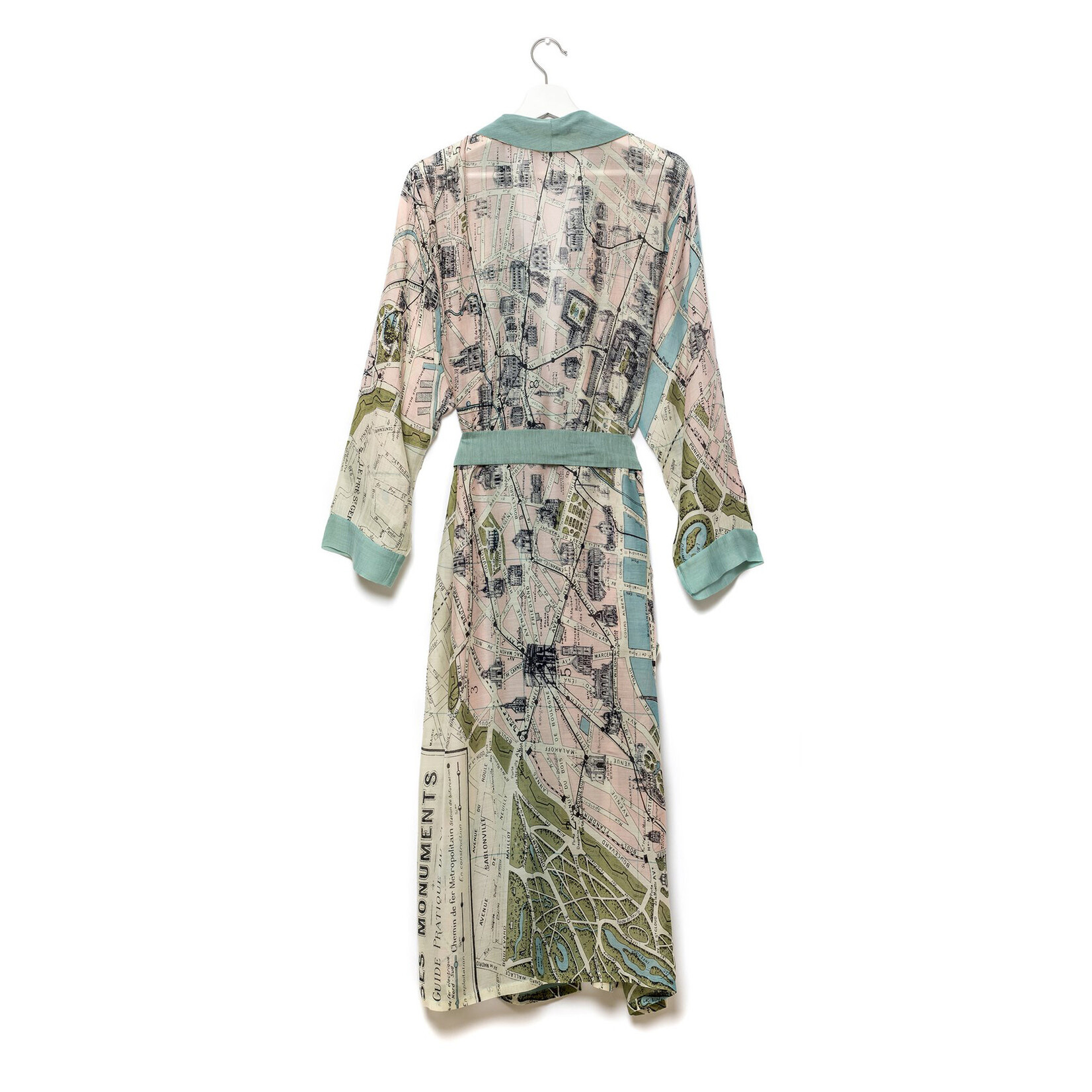 ONE HUNDRED STARS Paris Streets and Monuments Map Print Dressing Gown