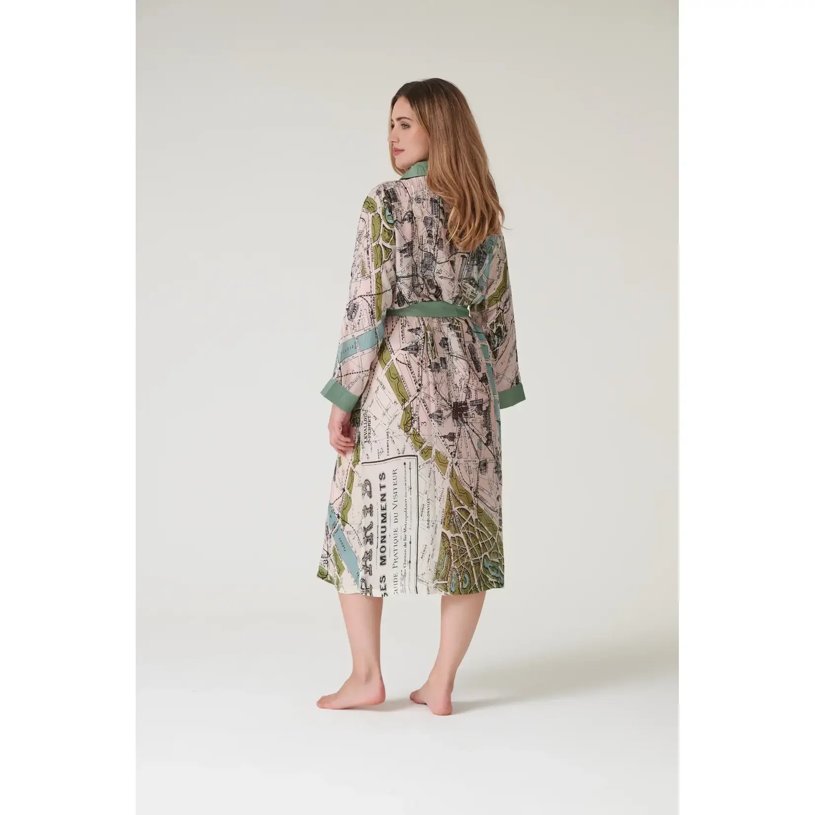 ONE HUNDRED STARS Paris Streets and Monuments Map Print Dressing Gown