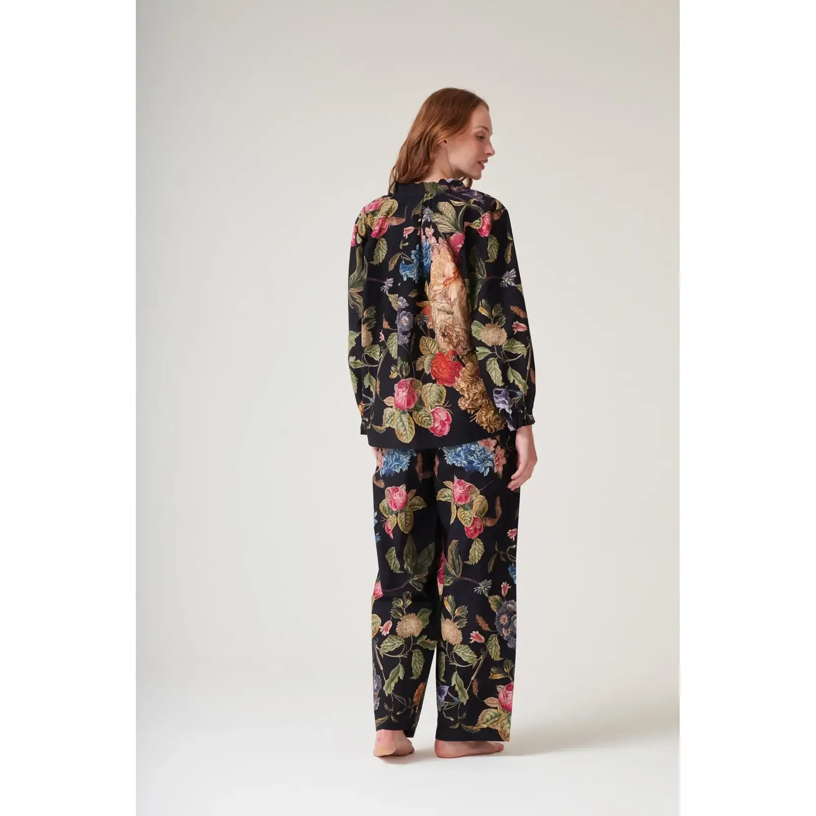 ONE HUNDRED STARS Primula Black Poplin Pyjama Set