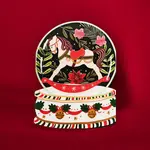 AllJoy Design Rocking Horse Snow Globe Laser Cut Christmas Card